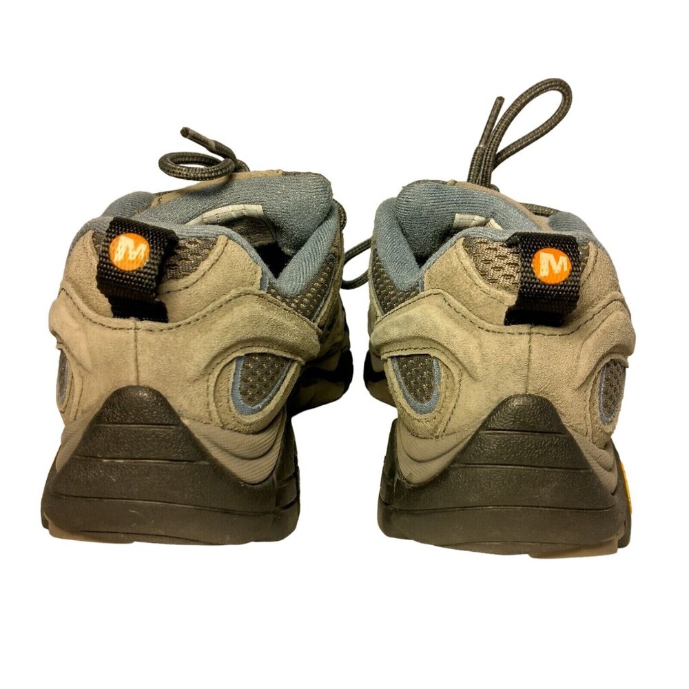 Merrell Moab Shoes Women 7 Gray Blue Mesh Hiking Hike Work Lace Up Vibram - Picture 9 of 16